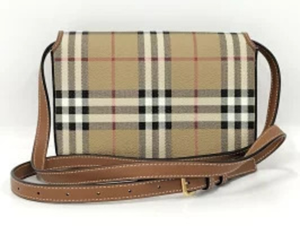 Burberry Beige Shoulder Bag Leather Hampshire